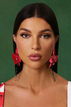 Pendientes Lilia – Rojo Orquídea