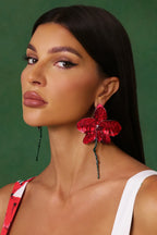 Pendientes Lilia – Rojo Orquídea