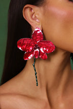 Pendientes Lilia – Rojo Orquídea