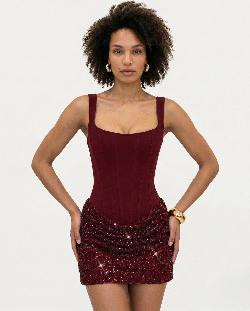 Vestido Velvet Corset Mini