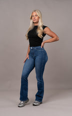 Vaqueros Acampanados Pastel - Azul Zafiro