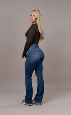 Vaqueros Acampanados Rotos - Azul zafiro