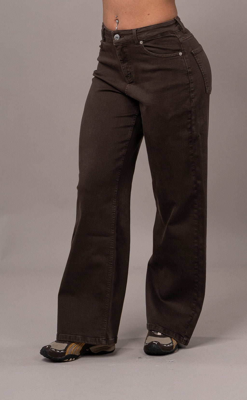 Vaqueros Holgados Pastel - Marrón Oscuro