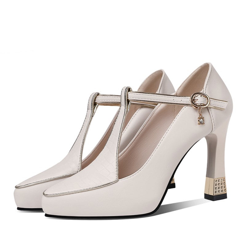 Aurora – Zapatos de salón con tiras en T y adornos