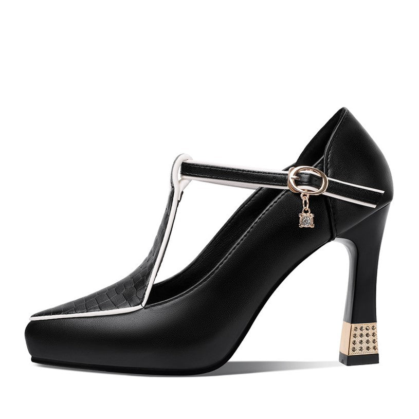 Aurora – Zapatos de salón con tiras en T y adornos