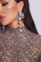 Pendientes Aria – Flores Plateadas