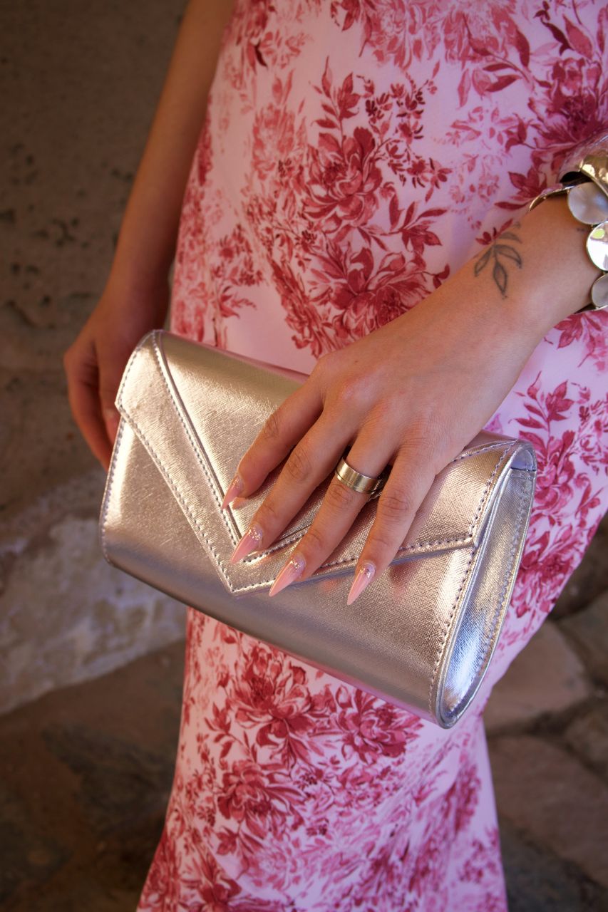 Bolso Clutch Amanda plateado